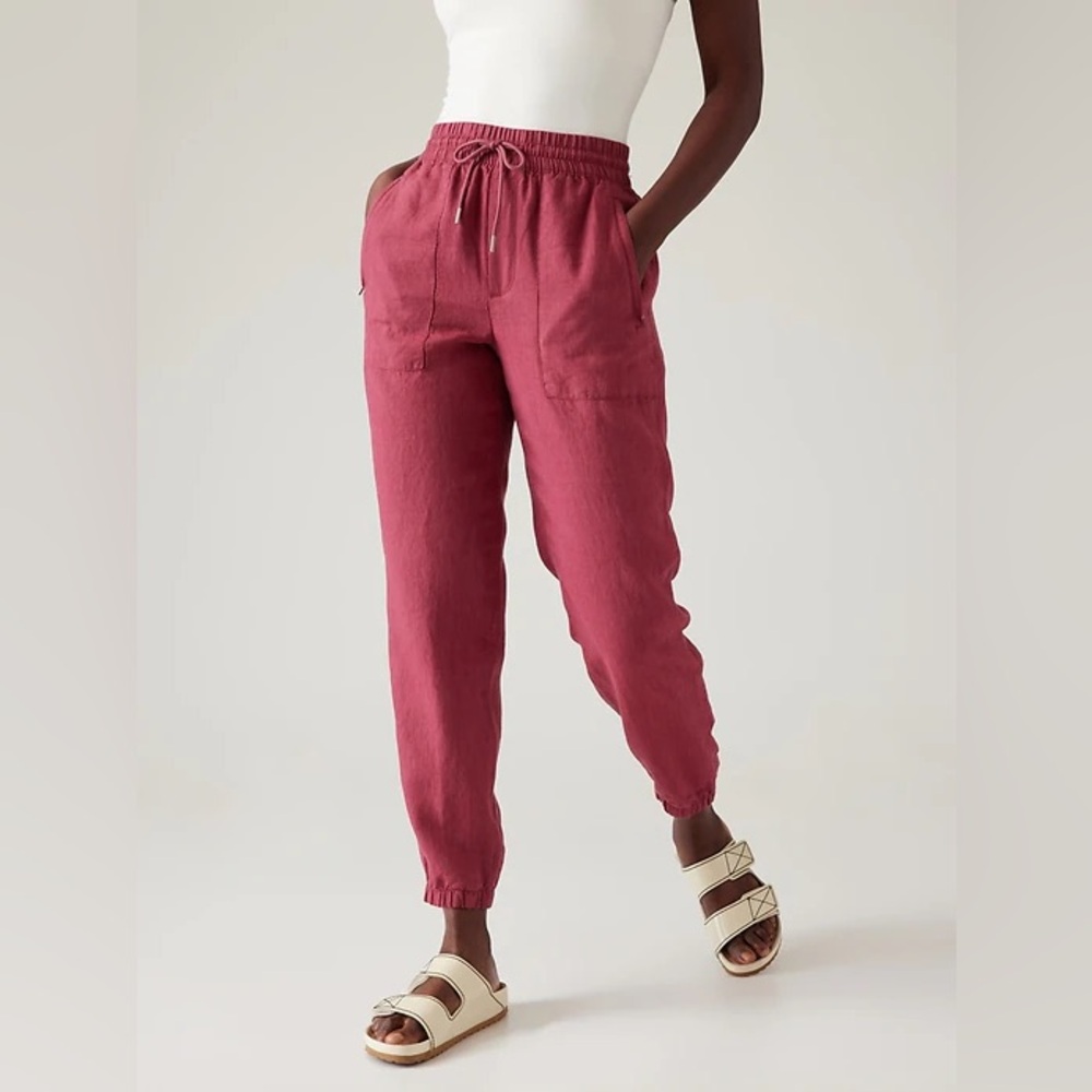 Athleta Retreat Linen Jogger in Coffeeberry Size 14P